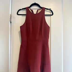 Maroon burgundy Theory Fit-and-Flare dress
